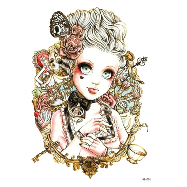 HB 012  half sleeves Japan beauty girl woman temporary tattoos