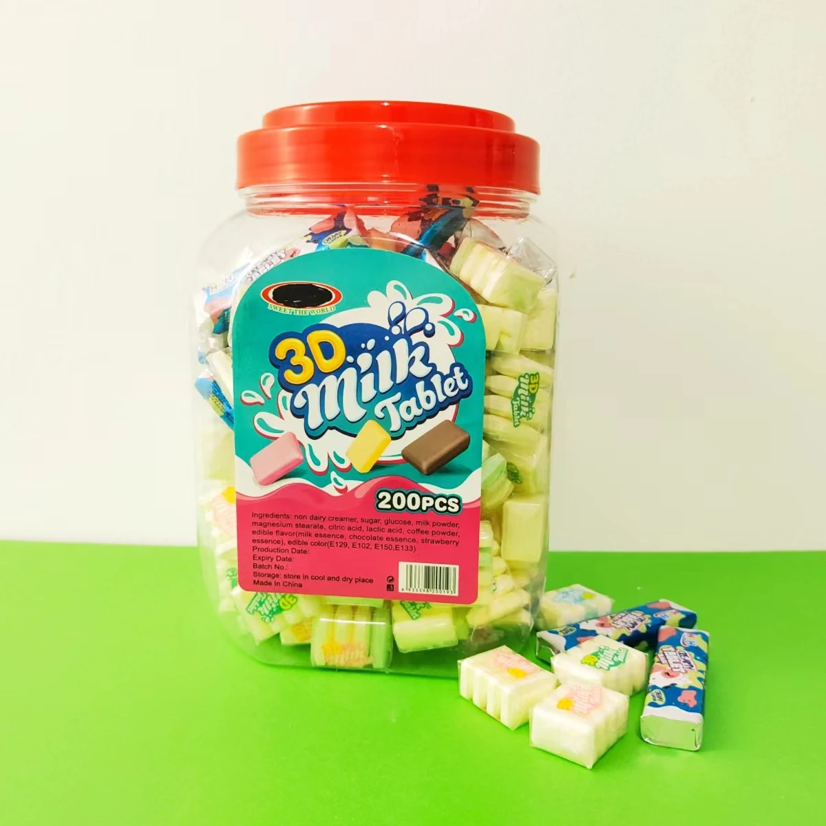 Chinese Candy factory wholesale new products good taste hot sell Compressed Milk candy 3D Milk candy