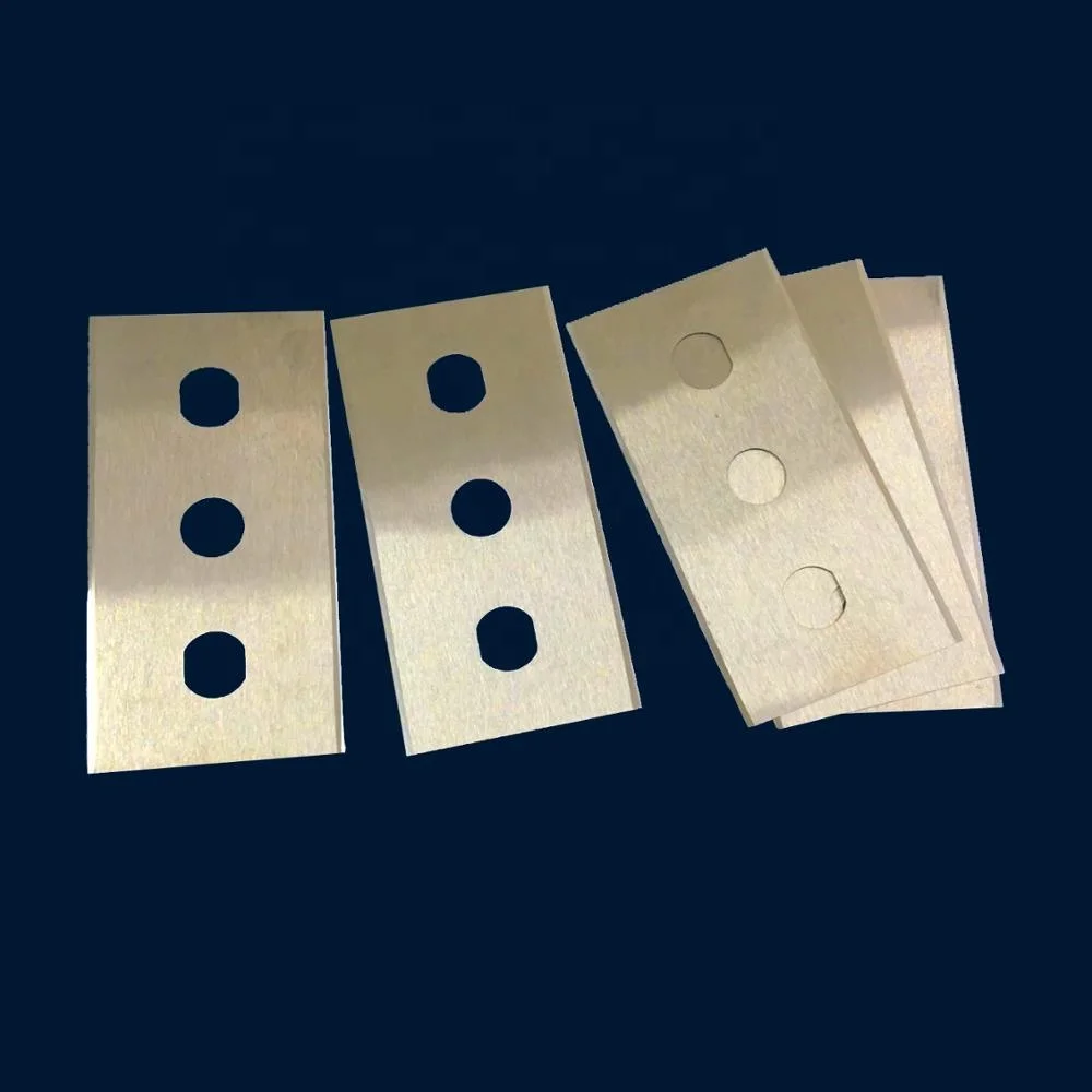 Profiled Three Holes Razor Blades For Film, Fiber Cutting