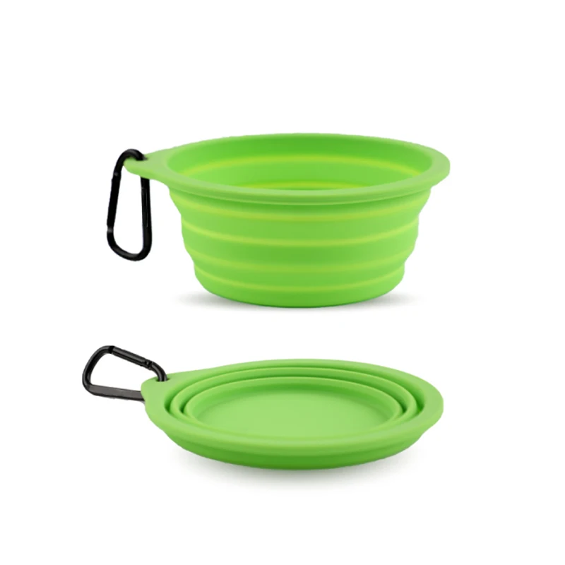 Portable Travel Pet Food and Water Bowl Collapsible Silicone Dog Bowl Stocked Feature Foldable Design travel dog bowl