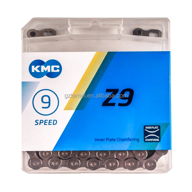 Велосипедная цепь KMC Z9, складная цепь для горного велосипеда, 116L, 9 скоростей, для трюков, Z9