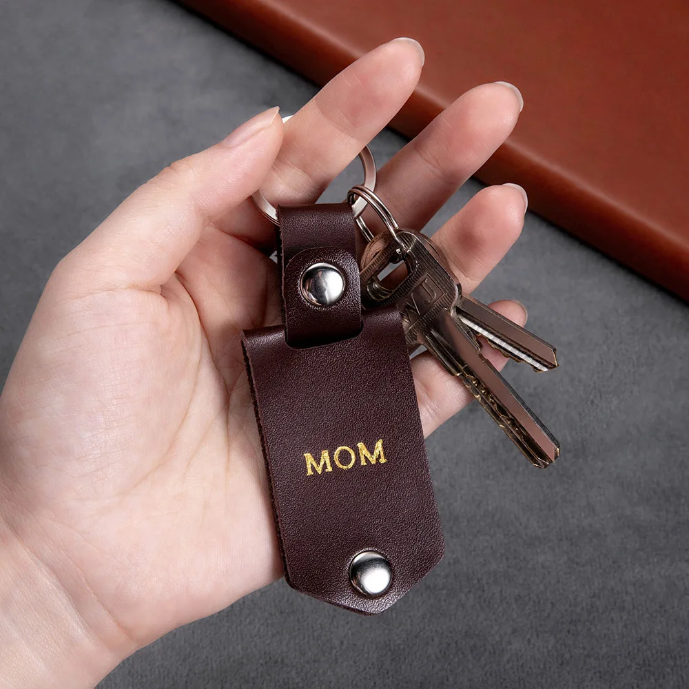 Personalized Present Custom Logo Leather Keychain With DIY Blank Photo