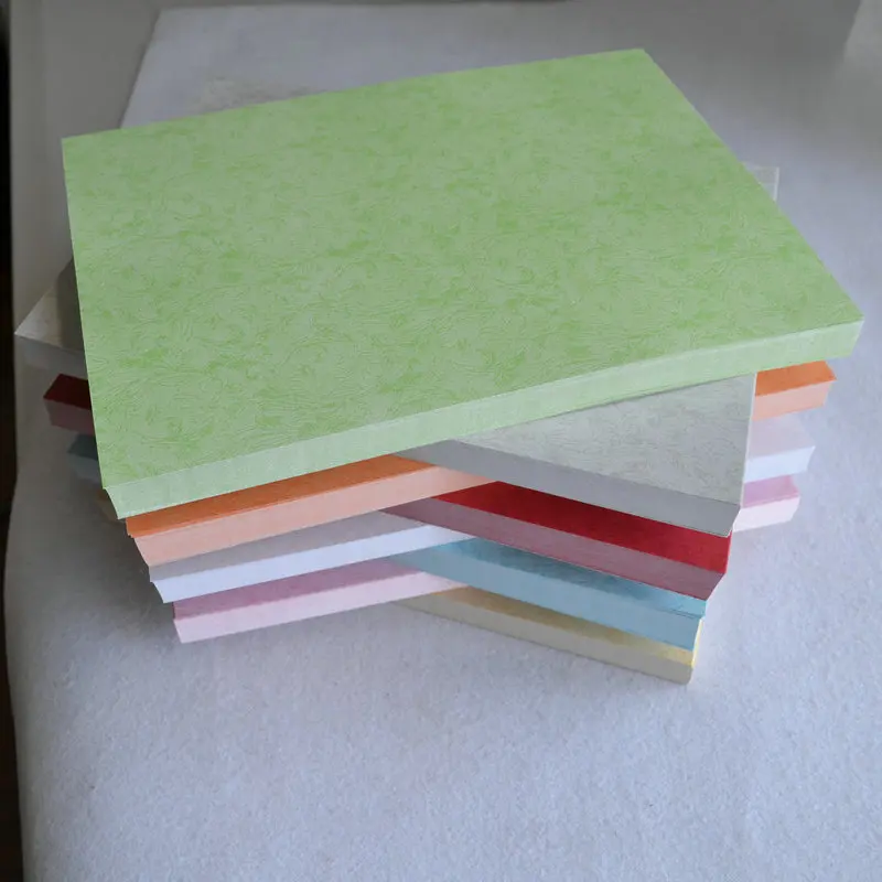 New Luxury Blank Thick Heavy Weight emboss paper embossed wall Textured Coloured Cardstock Paper For Printing