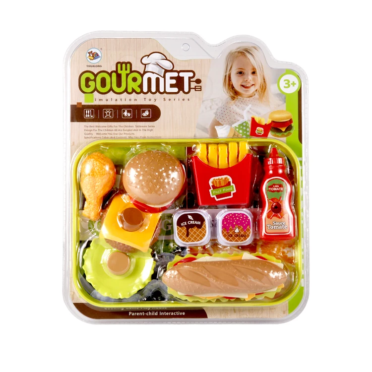 2021 diy kid Mini Food Kitchen toys kids pretend play set Kids Children fast food toy for girls