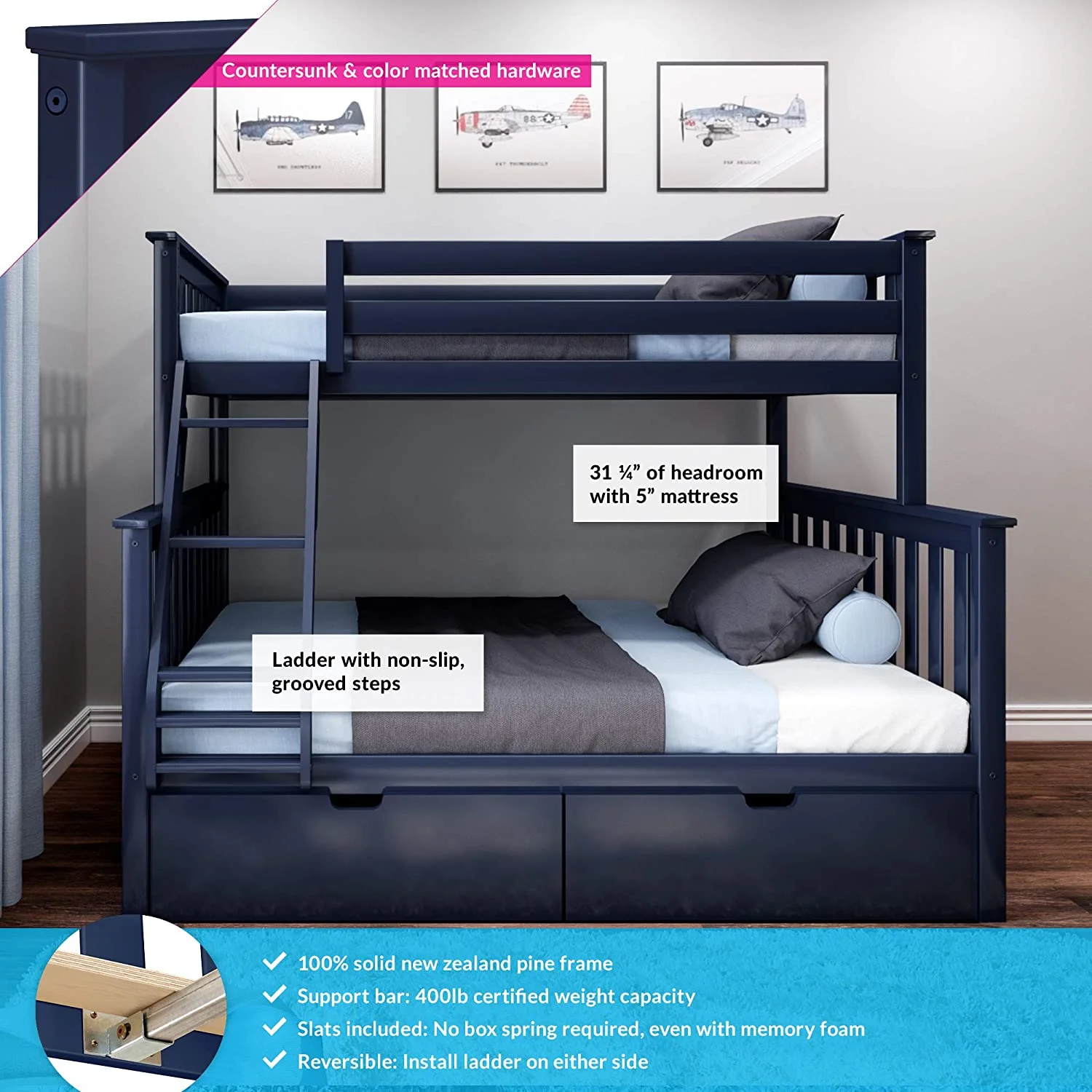kids twin bunk beds with ladder and safety rail bunk beds with stairs twin over full kids bunk beds with drawers