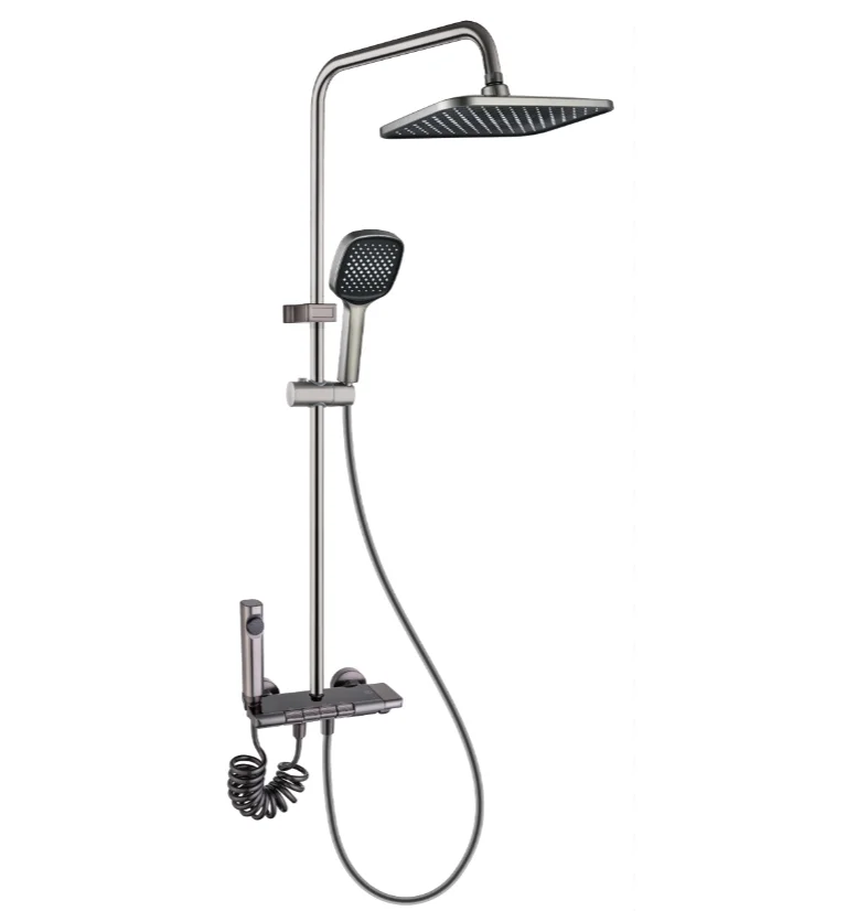 New Smart Digital Display Shower Unit Wall-mounted Brass Bathroom Household Shower System