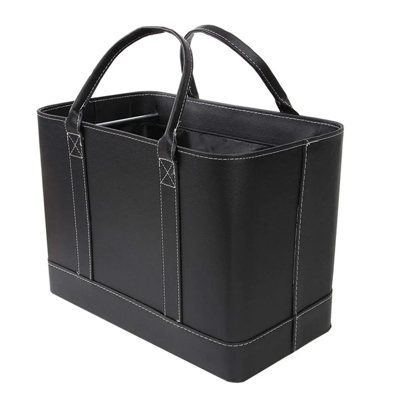 
Large size black PU hard case packing box with 2 metal sticker leather document case box 