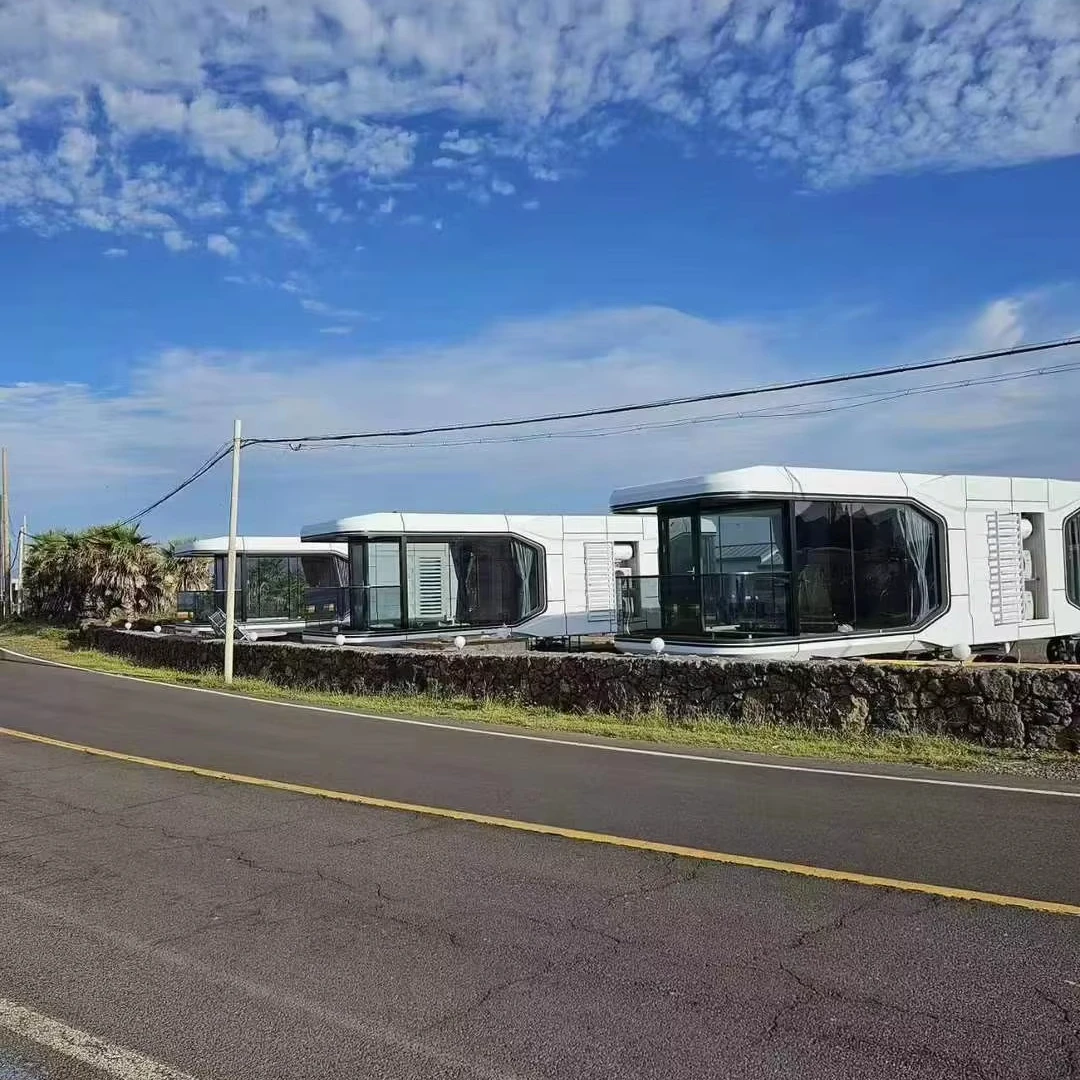 E07 Modern fashion luxury design camping capsule prefabricated house capsule house space capsule with intelligent system