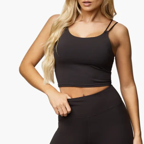 High Quality Custom Tight Women Tank Sports Bra Stretch Workout Female Solid Colors Cocoa Tops