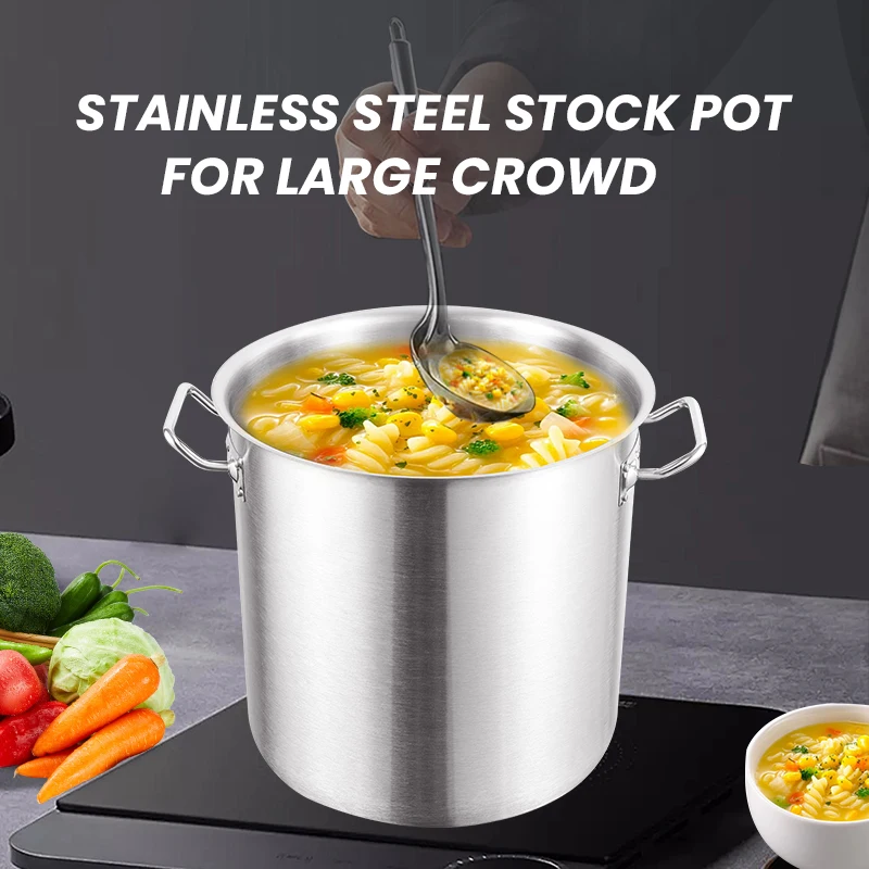 DaoSheng Best Selling 15 Quart Stainless Steel Stock Pot For Stewing 3 Layers Compound Bottom Cooking Pots