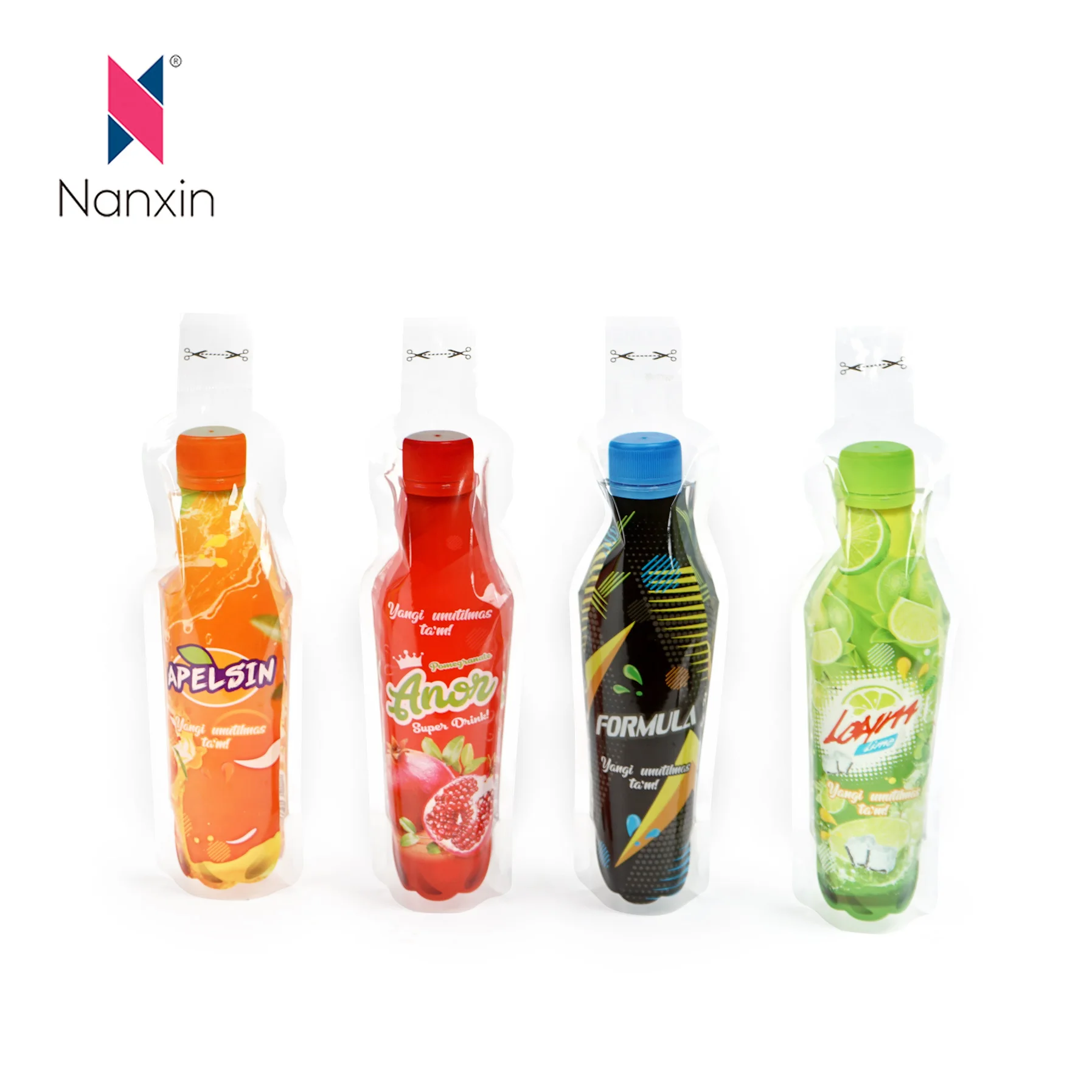 Custom Juice Pouch Drink Pouch Special Injection Fruit Shape Juice Pouch Drinking Packing