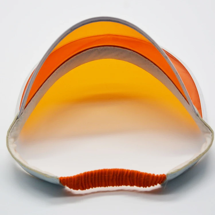 Wholesale Summer Transparent UV Orange Sun Visor Hat with Different Colour Outdoor Cap