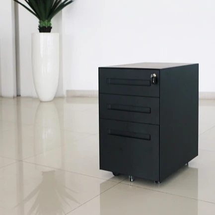 
Metal mobile pedestal steel structure 3 drawers filing cabinet storage with cam lock 