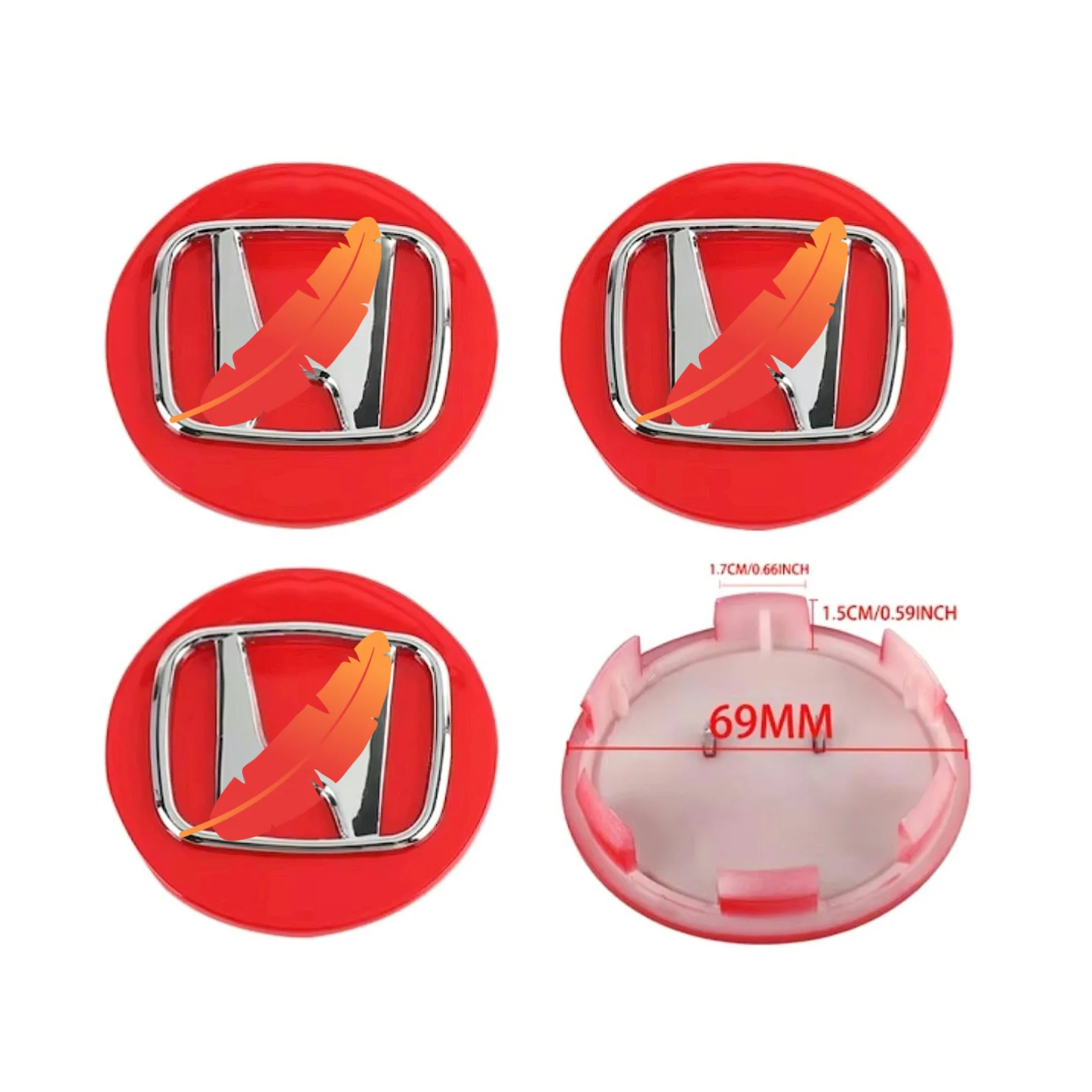 69mm ABS Auto Wheel Center Caps Hub Cover Emblem For Honda Mugen Civic City Fit VTEC Vezel CR-V Insight Bezel Spirea CRV