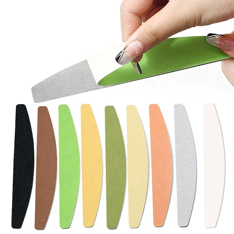 Пилка для ногтей из нержавеющей стали, 1 шт. + 10 шт. сменных наждачных бумажных вкладышей, набор для маникюра, 8 цветов в наличии, Набор сменных наждачных бумажных вкладышей