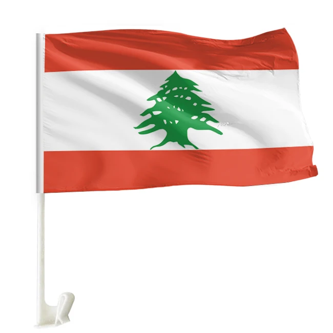 Explosive wholesale custom all countries car window flag custom 30*45cm durable not easy to tear Lebanese car flag