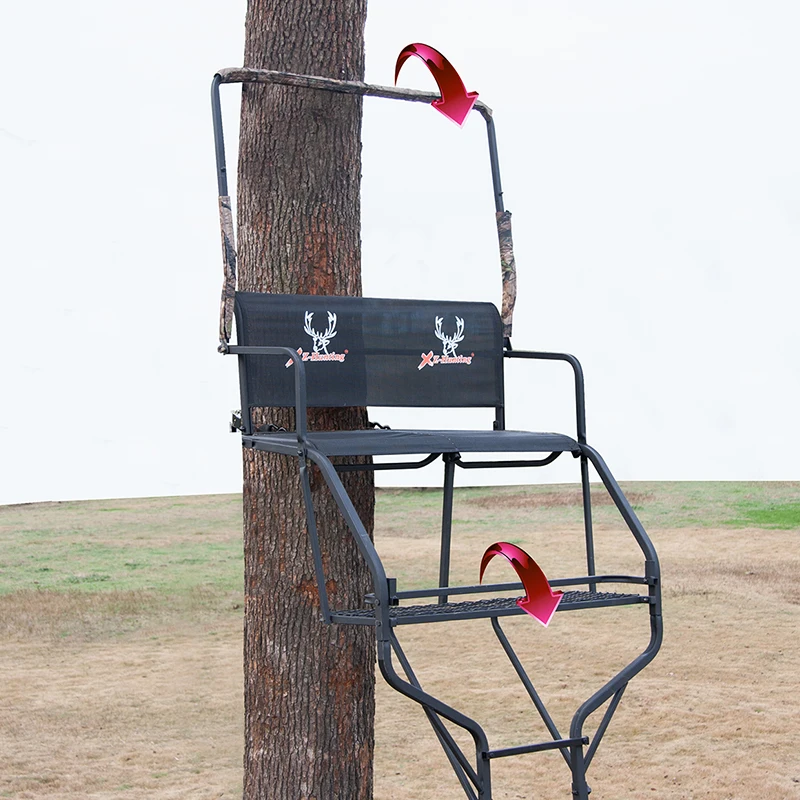 Heavy duty 2 men steel deer hunting treestands Simple tree climbing ladder tree climbing tool