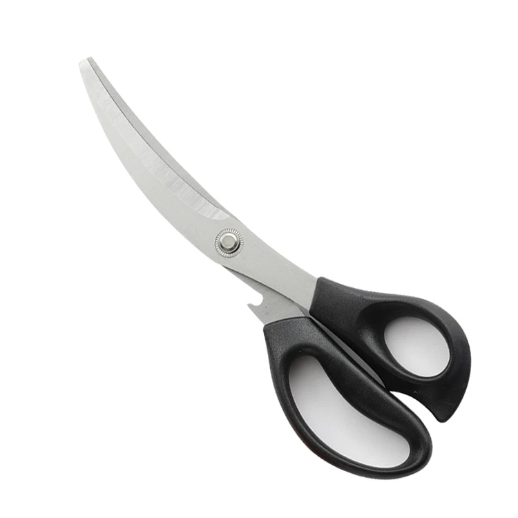 Newest Custom Korean Curved Blade Barbecue Scissors Stainless Steel Kitchen Scissors (1600518013285)