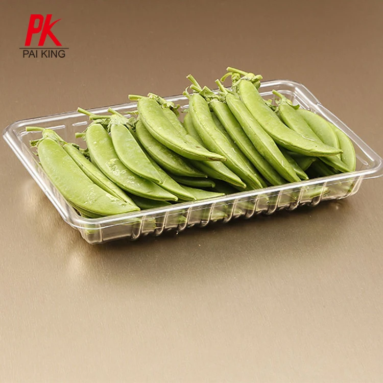 Food Grade Blister Plastic Frozen Food Tray Black PP Vegetables Fruit Meat Tray Packaging vegetable packaging tray