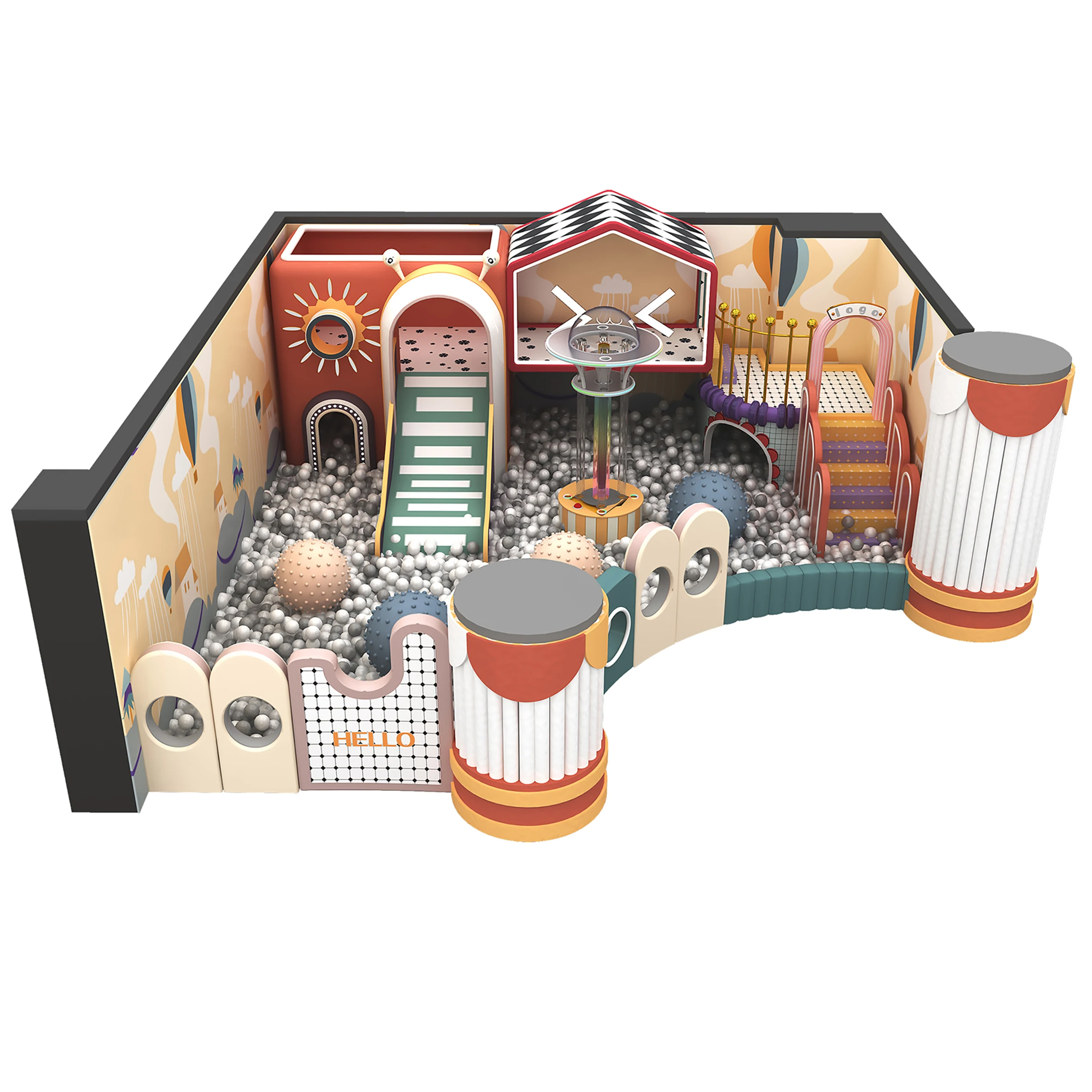 Kids Commercial Indoor Playground Equipment Soft Play Sets Toddler Play Zone Role Play House Indoor Playground