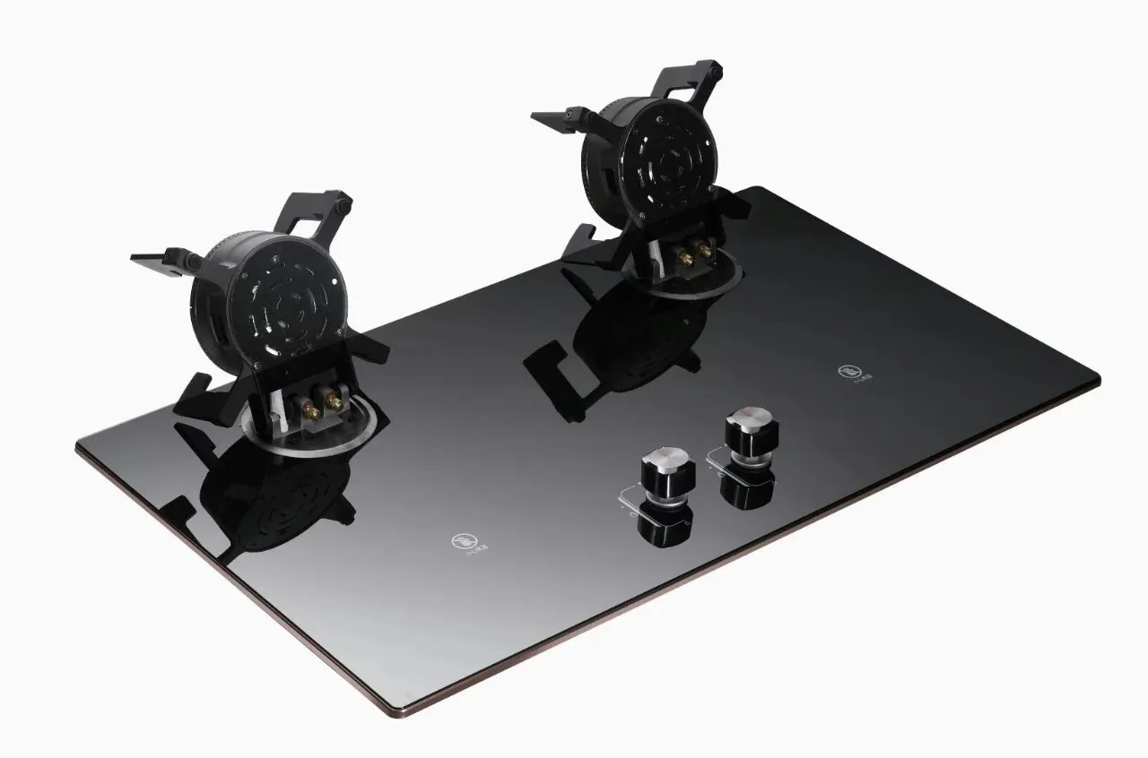 2 Burner Tempered Glass Folding Gas Hob Foldable Burner Built-in Gas Stove Dual Cooker Cooktop