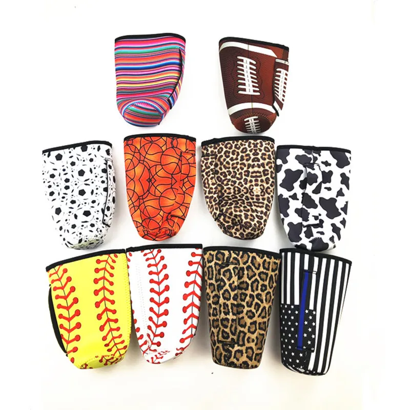 Sunflower Cactus Leopard Print Water Bottle Covers Pouch Neoprene Cup Cover for 30oz Tumbler