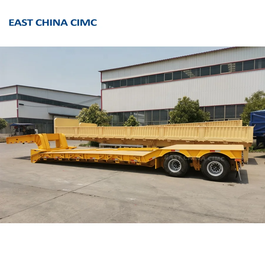 120T Heavy Hauler 5 Lines 10 Axles Low Flatbed Trailer Lowboy Lowbed Semi Truck Trailer For Heavy Transport