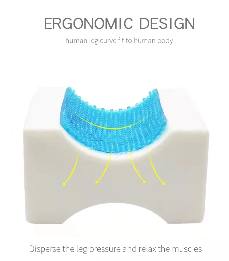 Hot Selling Free Simple Knitted Technics Sleeping Nursing Airplane Hotel Camping Orthopedic Memory Cooling Gel Foam Leg Pillow