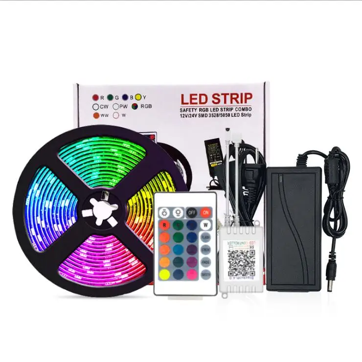 
LED Strip RGB Led Light Tape SMD 5050 DC12V Waterproof LED Light 5m 10m diode Ribbon Flexible remote 5A 