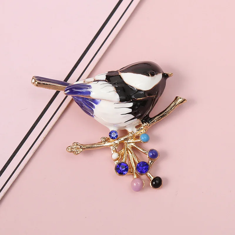 Wholesale Simple Style Alloy Oil Drip Enamel Bird Brooch Personality Animal Brooch for Clothing Accessories