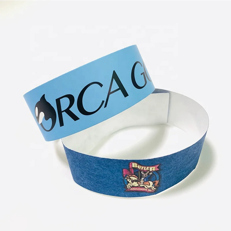 Customized 3/4inch Wrist Band Tickets One Time Disposable Printable Id Tyvek Paper Wristbands For Party