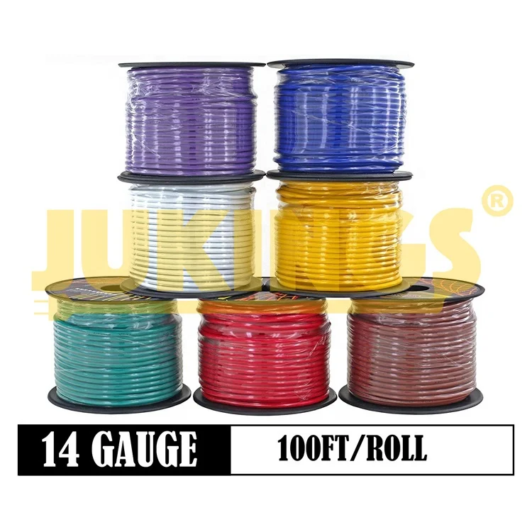 16 Gauge Automotive Copper Wire Cable for Truck Motorcycle RV Motorhome General Purpose 100foot Spoil Yellow PVC Insulated Rohs