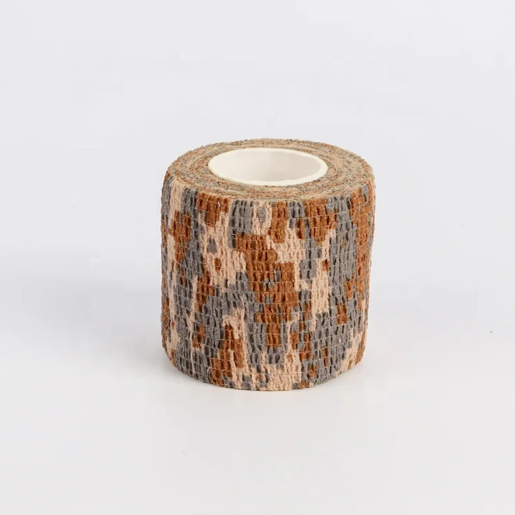 Athletic Customized Camouflage Stretch Fabric Self Adhesive  Elastic Cohesive Bandage For Outdoor Hunting Shooting Tool