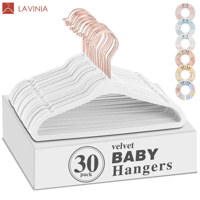 Lavinia низкая цена на заказ классические современные детские вешалки пластиковые бархатные Нескользящие
