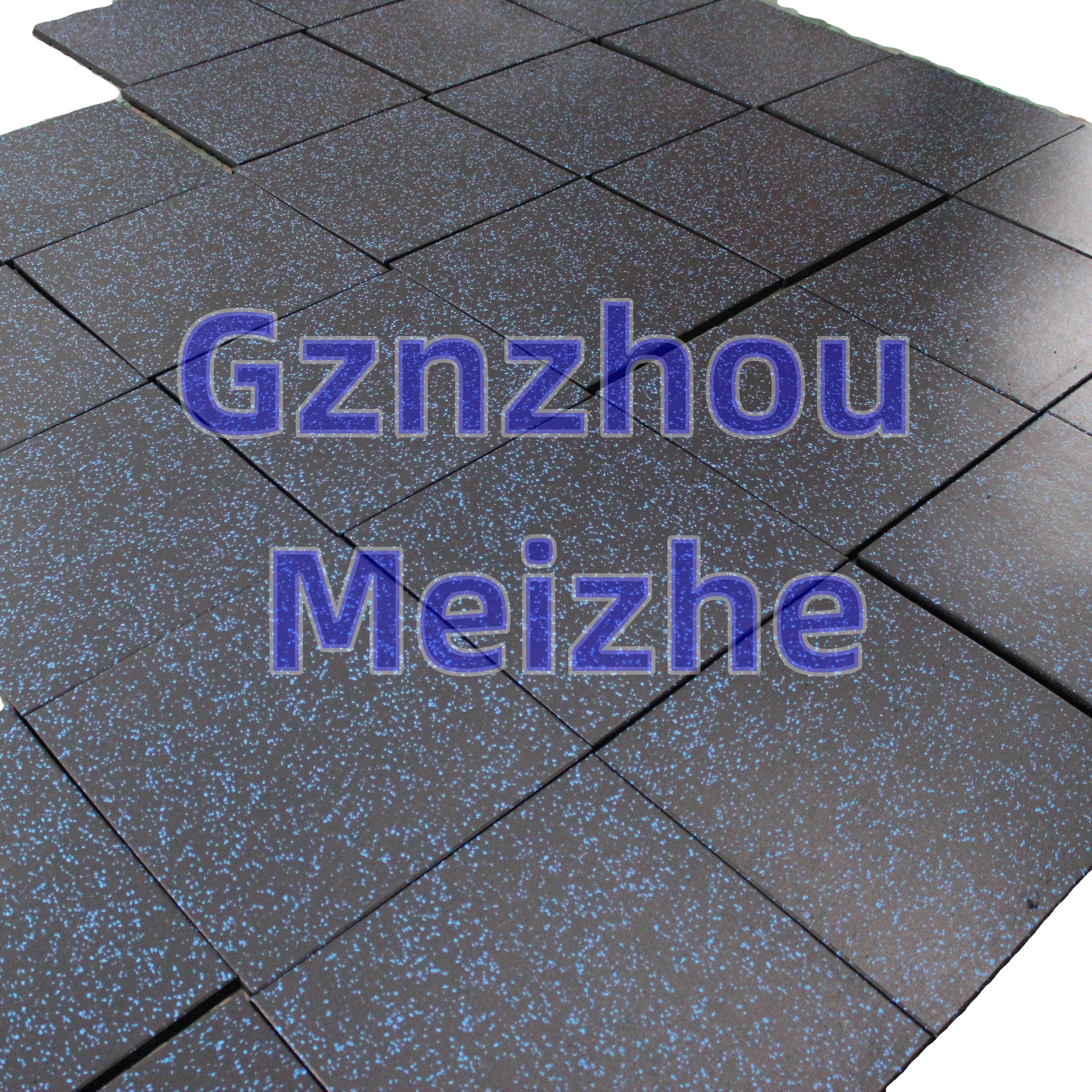 Free Sample Elastic Weight Lifting Gym Rubber Flooring Tiles Blue Dot 25mm Gym Rubber Floor Mat With EPDM Granules