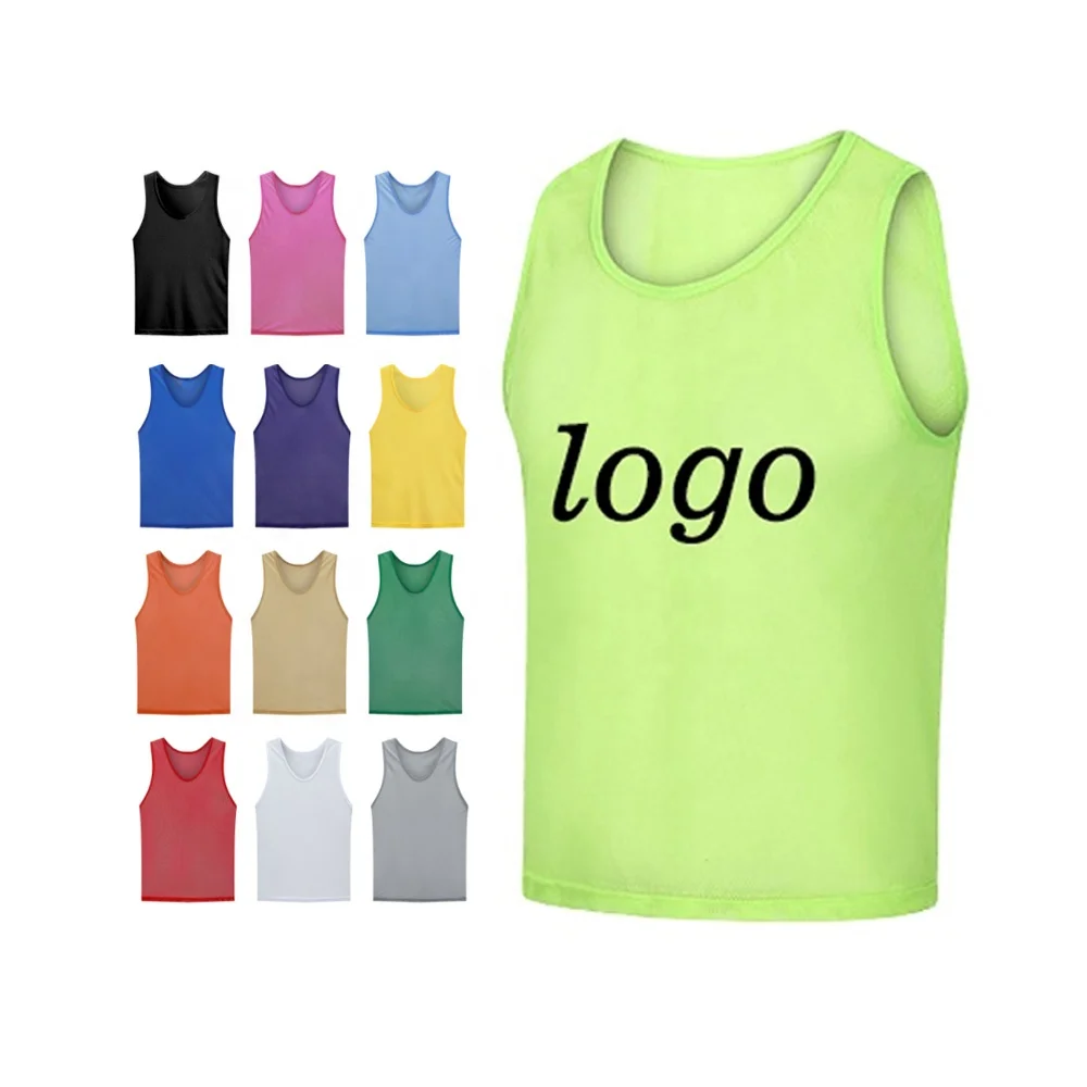 Factory  Wholesale custom cheap sport training soccer pinnies for football print number