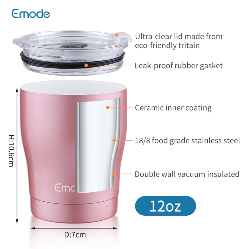 New Arrival 10oz Christmas Gift Double Wall Insulated Stainless Steel Insulated Ceramic Lined Coating Coffee Travel Mug For Car