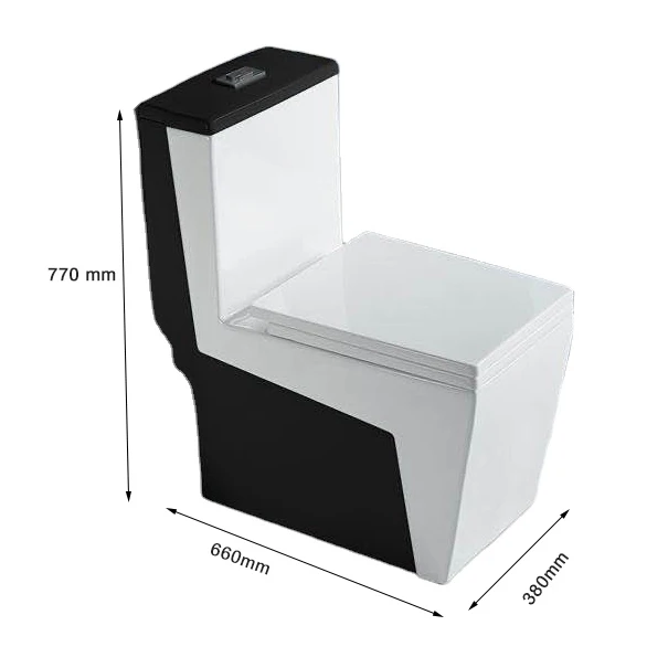 Creative Design Floor Stand Inodoro Washdown Square Toilets Porcelain Ceramic White Black Toilet Bowl