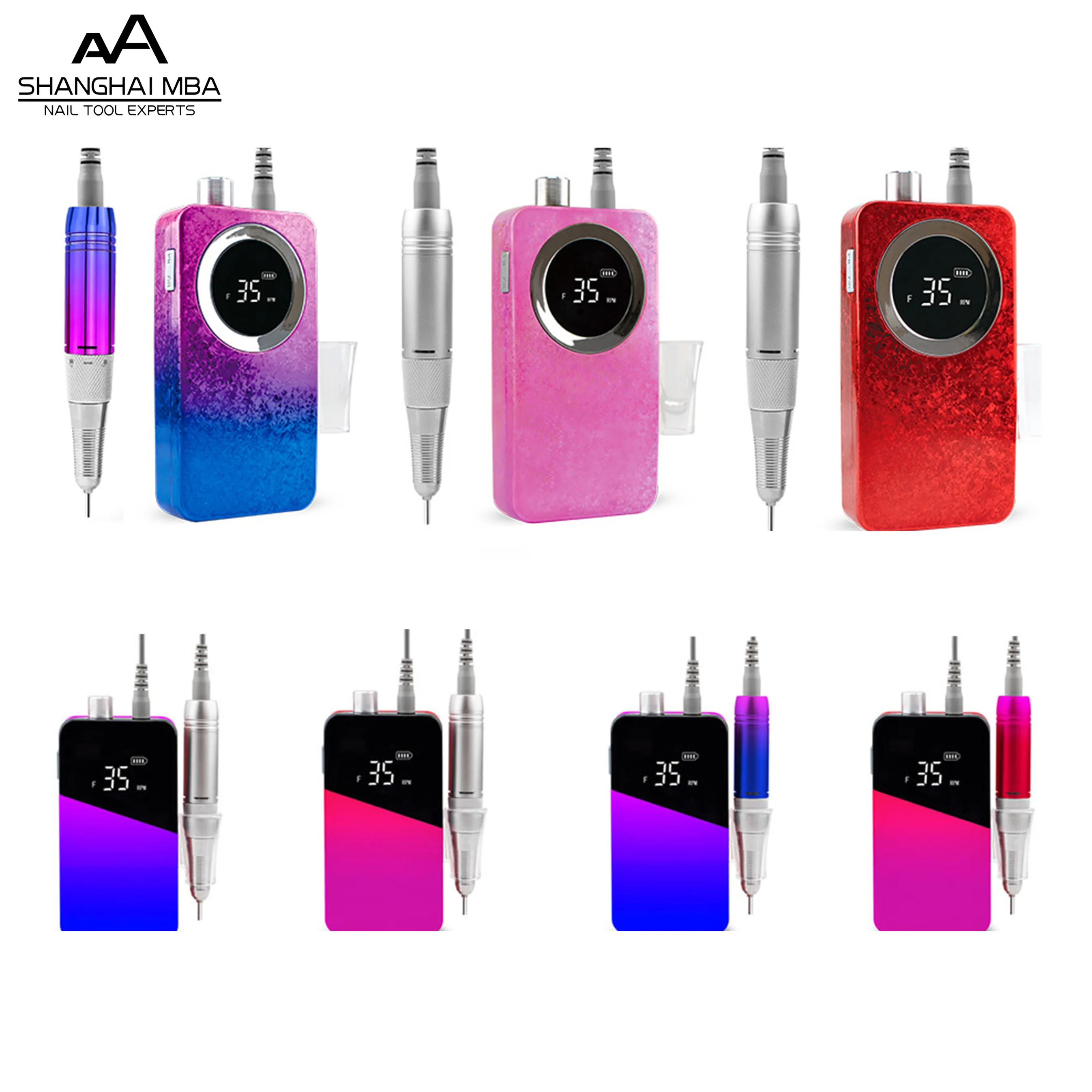 Factory Direct Mini Display 35000rpm Electric Rechargeable Nail Drill Machine Portable Manicure Professional Wholesale Salon Use