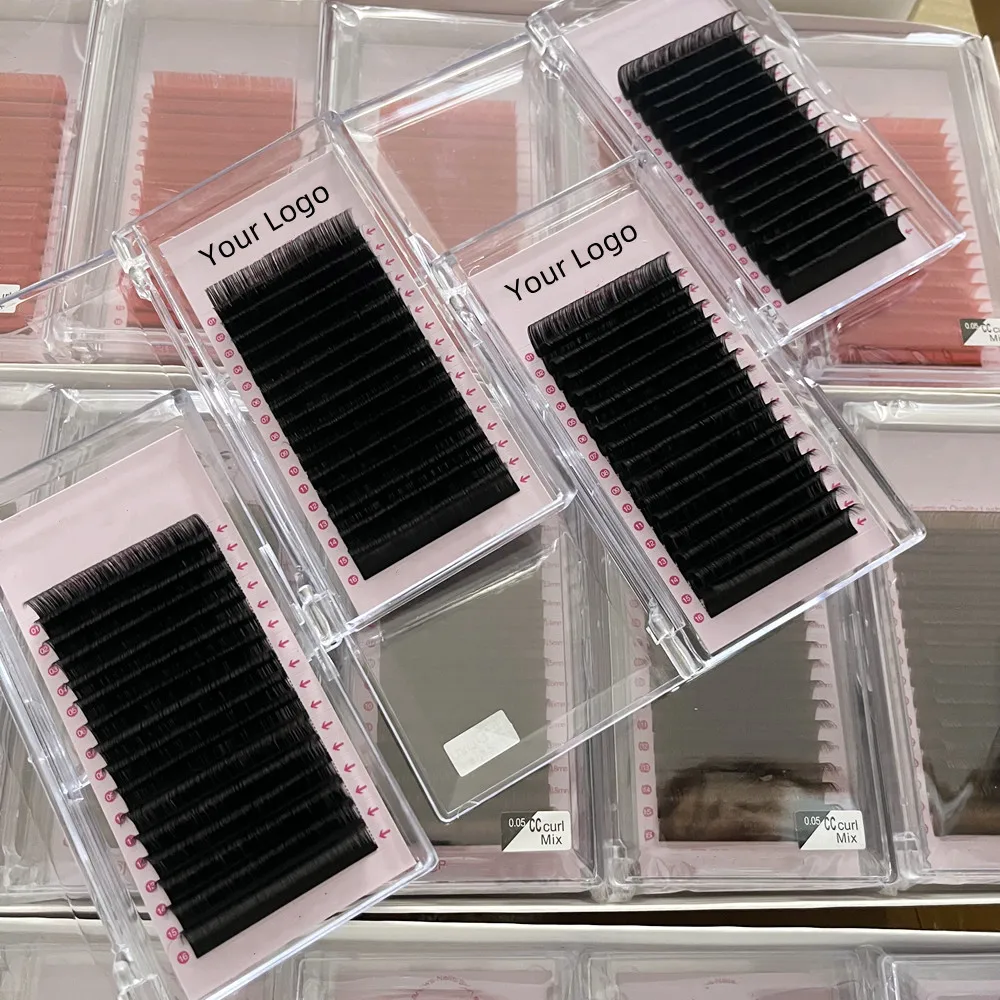 Wholesale volume mink lash strip soft dark easy fan ultra matte supplies cashmere trays eyelash extension