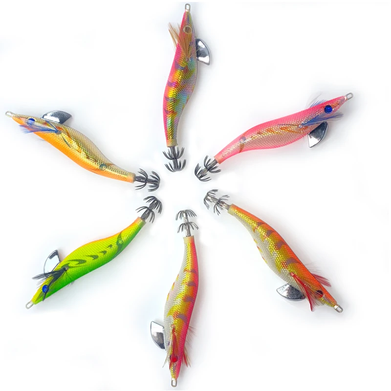 Hot Japan mold YO-ZURI Wooden Egi Shrimp fishing lure 20g/0.7oz  squid hook jig octopus lure in stock