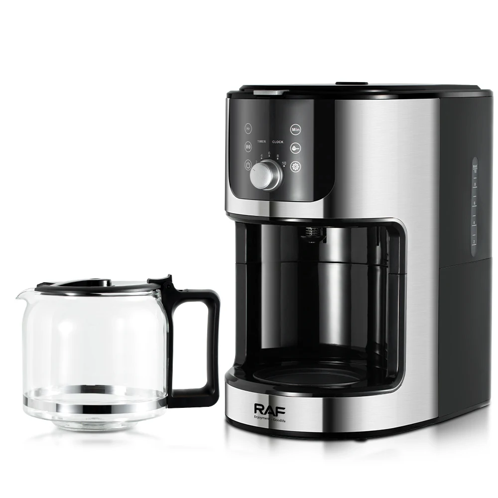 Electric Coffee Makers 2 Brew Styles 1.2L Water Reservoir Black Stainless Steel Drip Coffee Maker