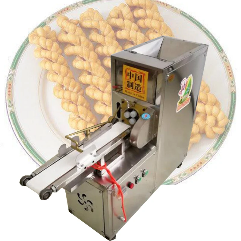 Sweet crispy wheat flour snacks extruding twisted food making machine fried dough twist machine