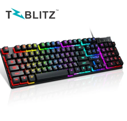 New Arrival Mechanical Keyboard TF200 Professional Wired 104 Keys Usb Gaming Keyboard With Rainbow LED Backlight