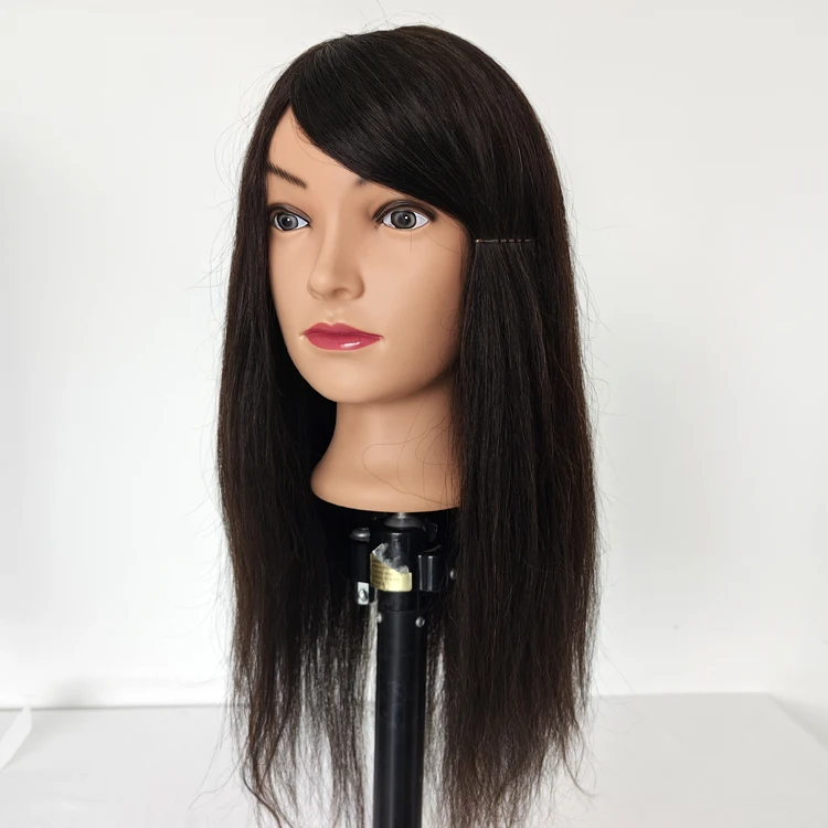 24 Inches Female Human Hair Doll Manikin Wholesale Mannequin With  Hair Hairdressing Mannequins Training Head For Barber