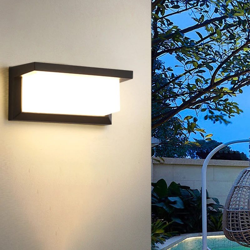 HOTOOK IP65 Waterproof Outdoor LED Wall Light Motion Sensor Switch Control Lighting Home Office Porch Balcony Garden Wall Lamp