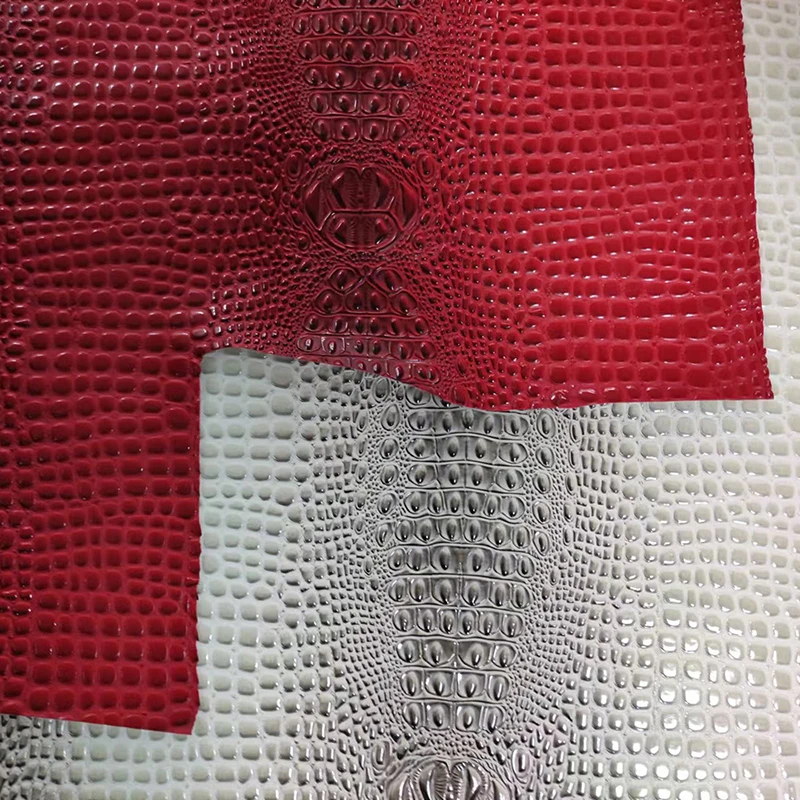 1.5mm natural crocodile PVC leather glossy crocodile pattern PVC vinyl leather for bags shoes