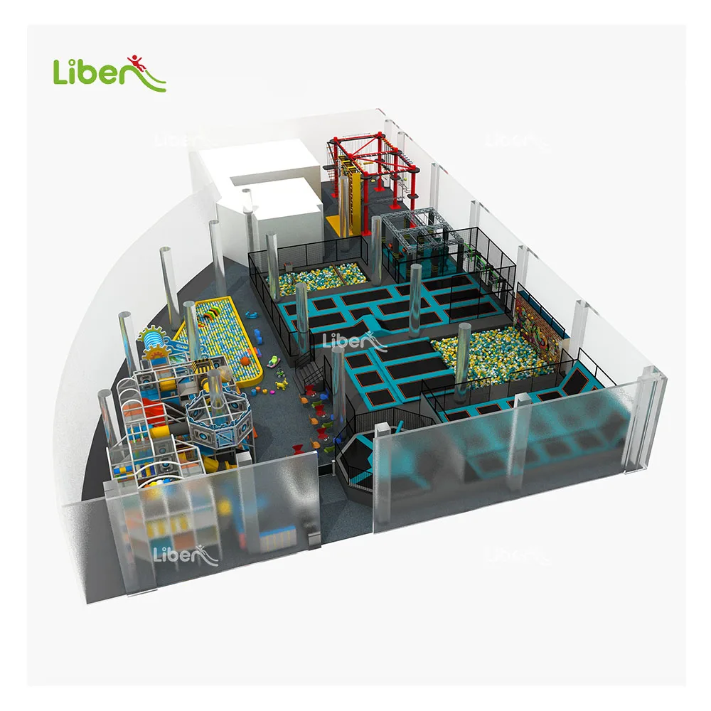 big family entertainment center sports complex shopping mall play center and indoor trampoline park with ninja warrior for sale