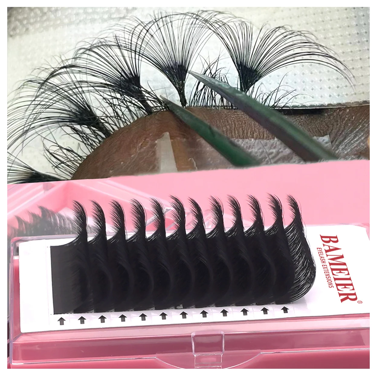 Matte Black Cashmere Eyelash Extension 6 mm Mixed Lash Tray Book Supplier Korean Pbt no Logo Lash Trays