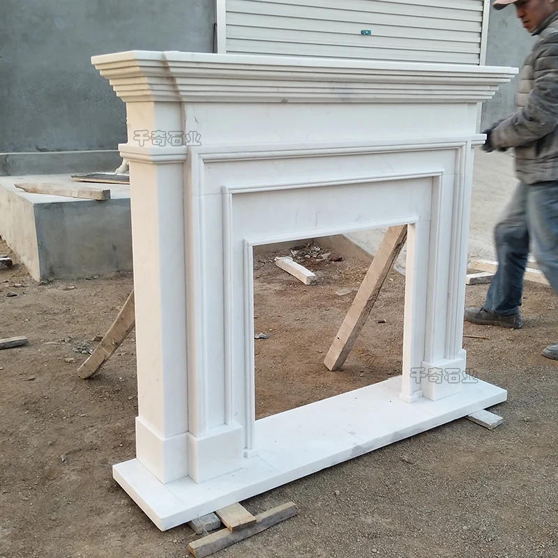 Manufacturer directly supply french style indoor used free standing wooden fireplace cover decor